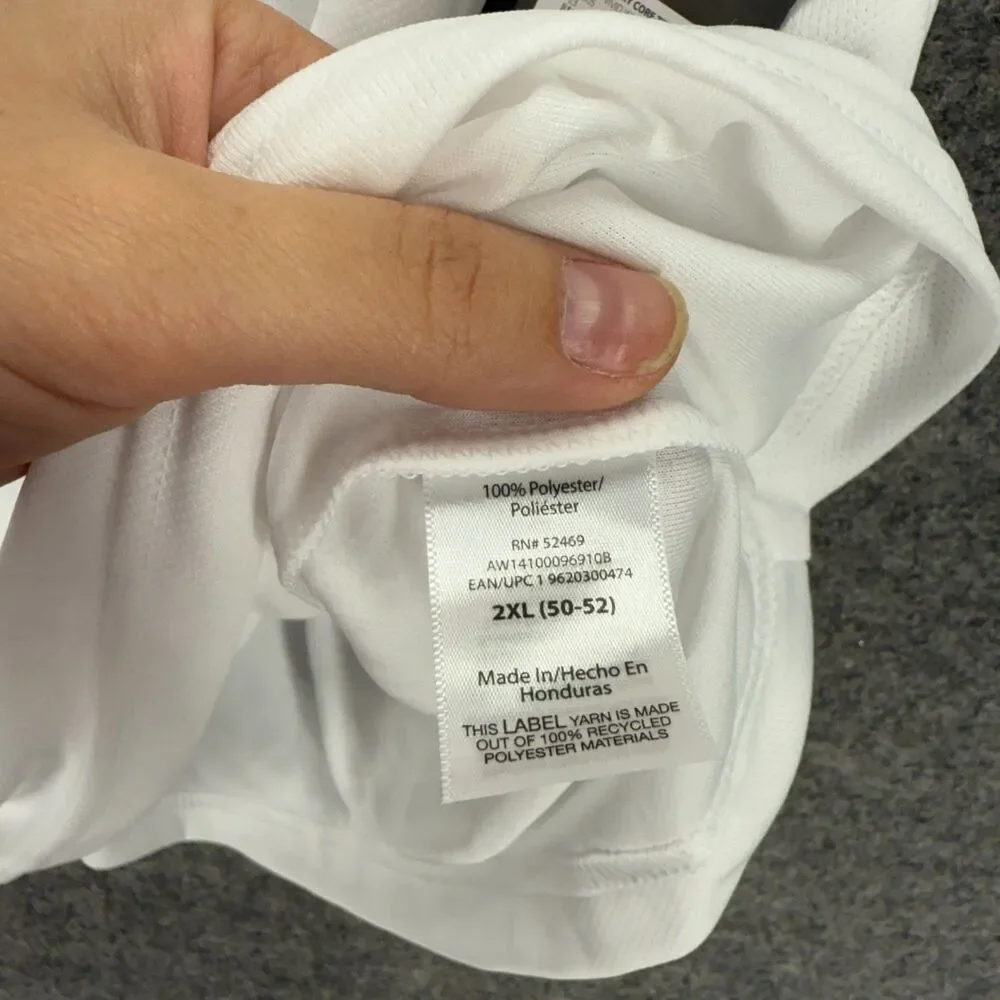 New Athletic Activewear T-Shirt Men 2XL White Crew Neck Short Sleeve Active